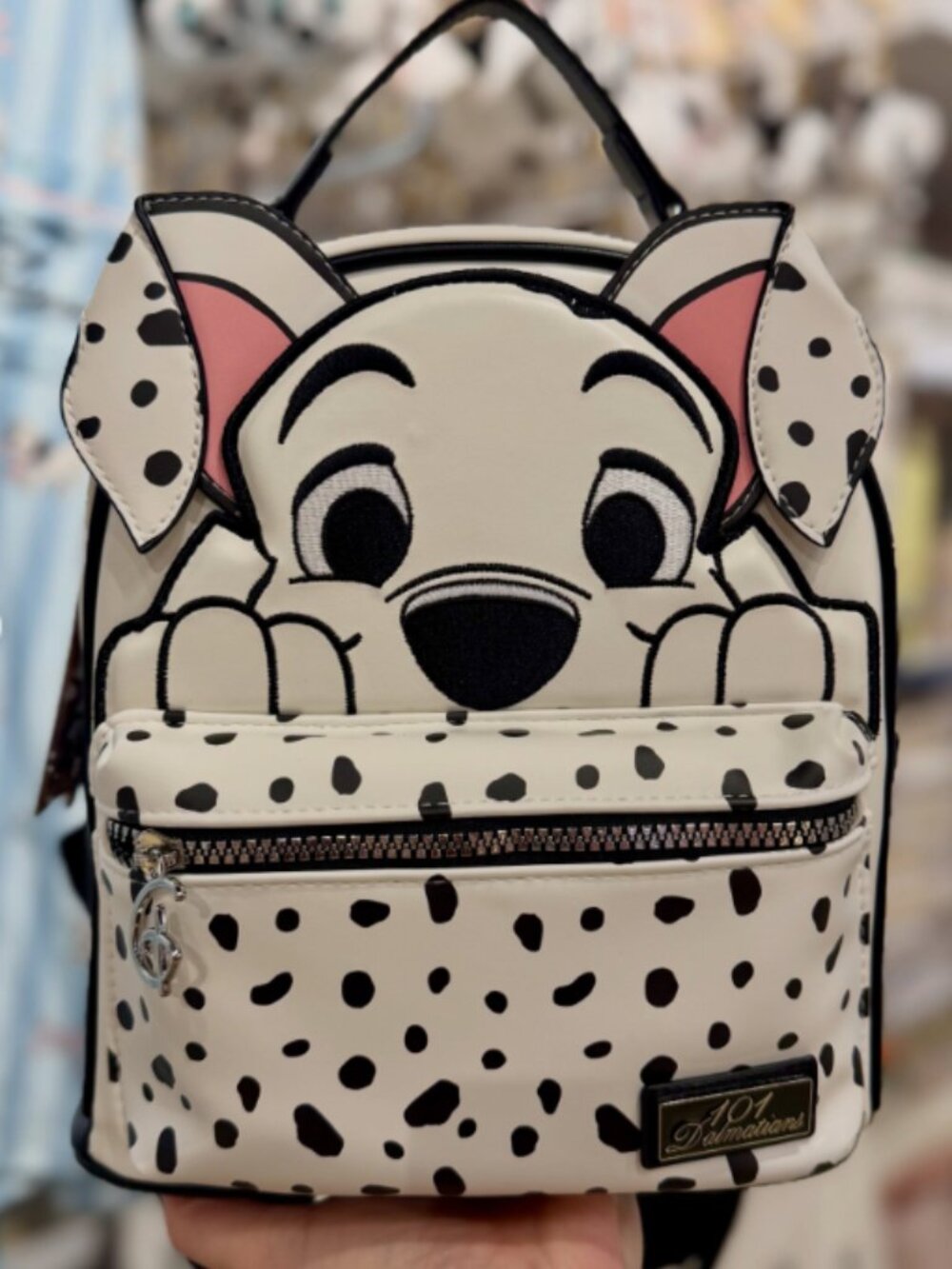 Disney 101 Dalmatians Backpack Black White Spotted Polka Dots
